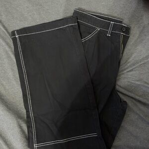 Black Pants with White Stitching